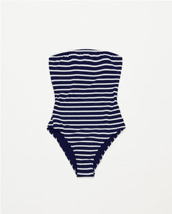 STRAPLESS STRIPED SWIMSUIT