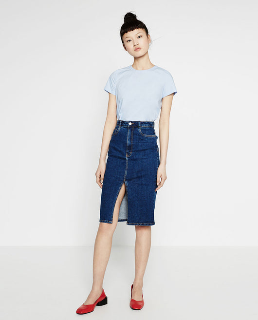 DENIM MIDI SKIRT